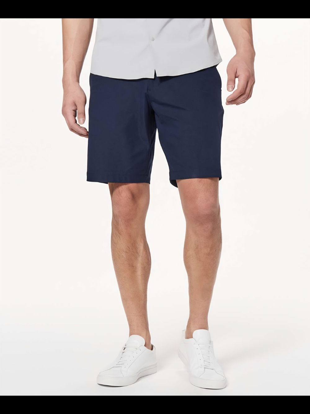 lululemon Men's 34 Navy Commission Slim 9" Flat Front Performance Shorts